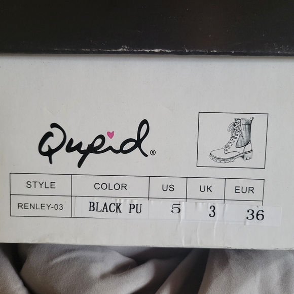 Qupid- Renley-03 black combat boots, size 5 - Picture 5 of 5